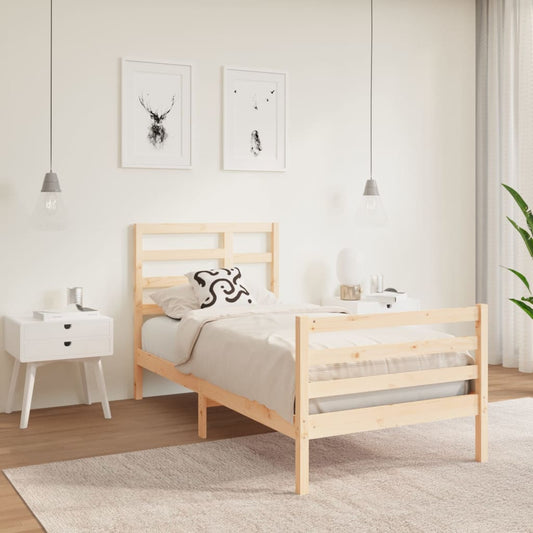Berkfield Bed Frame Solid Wood 75x190 cm Small Single