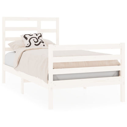 Berkfield Bed Frame White Solid Wood 90X190 cm Single