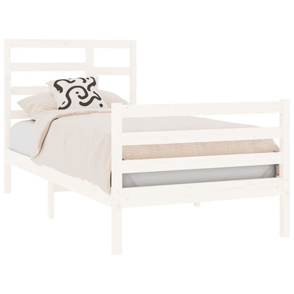Berkfield Bed Frame White Solid Wood 90X190 cm Single