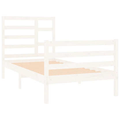 Berkfield Bed Frame White Solid Wood 90X190 cm Single