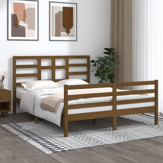 Berkfield Bed Frame Honey Brown Solid Wood 150x200 cm King Size