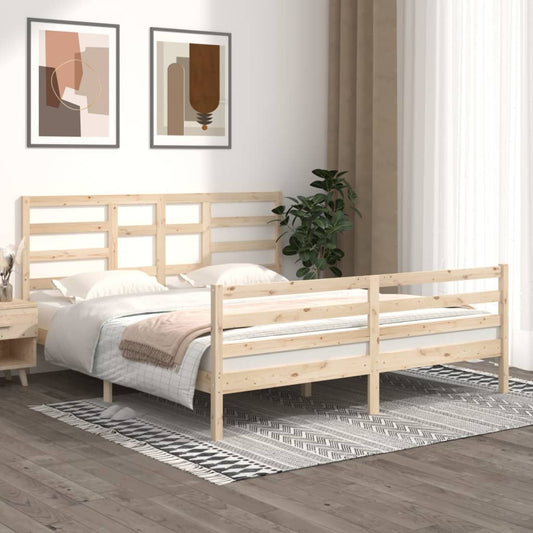 Berkfield Bed Frame Solid Wood 180x200 cm Super King Size