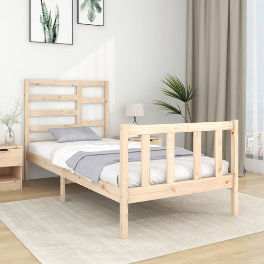 Berkfield Bed Frame Solid Wood 90X190 cm Single