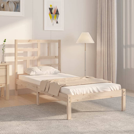 Berkfield Bed Frame Solid Wood 75x190 cm Small Single