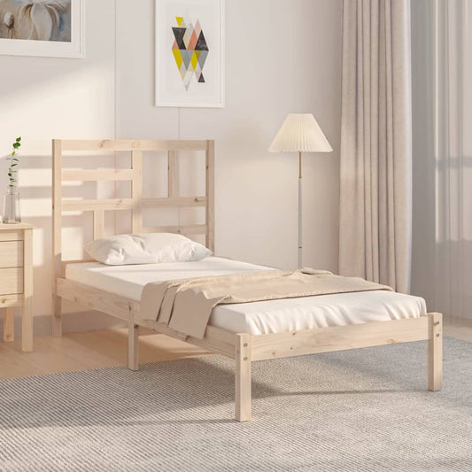 Berkfield Bed Frame Solid Wood 90X190 cm Single