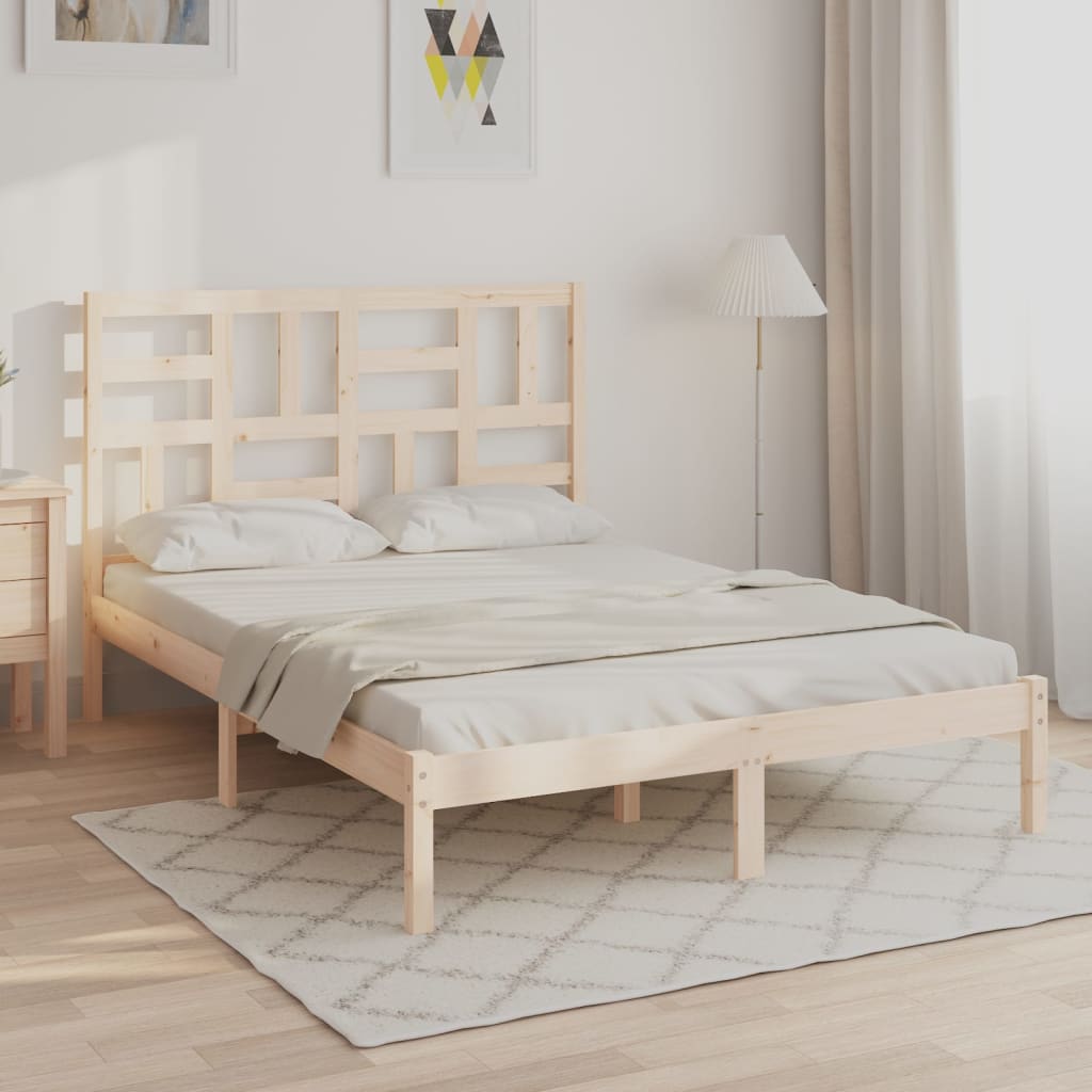 Berkfield Bed Frame Solid Wood 120x190 cm Small Double