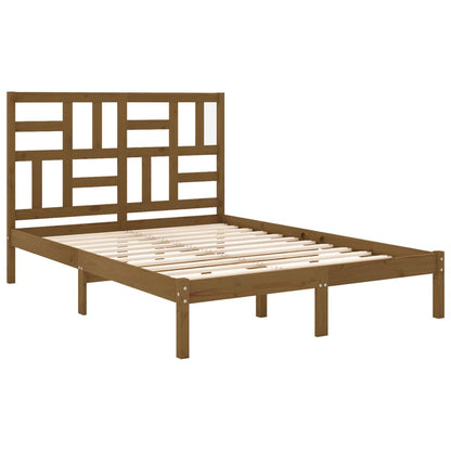 Berkfield Bed Frame Honey Brown Solid Wood 135x190 cm Double