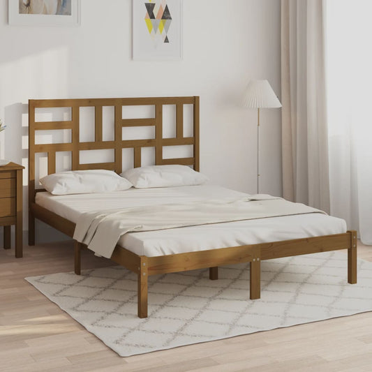 Berkfield Bed Frame Honey Brown Solid Wood 120x200 cm