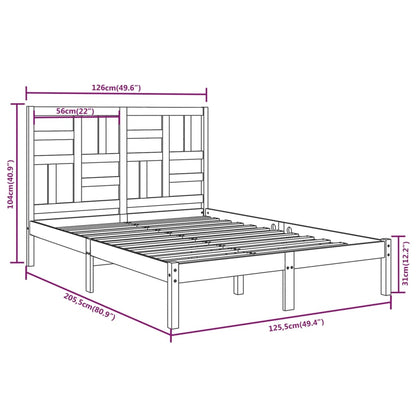 Berkfield Bed Frame Black Solid Wood 120x200 cm