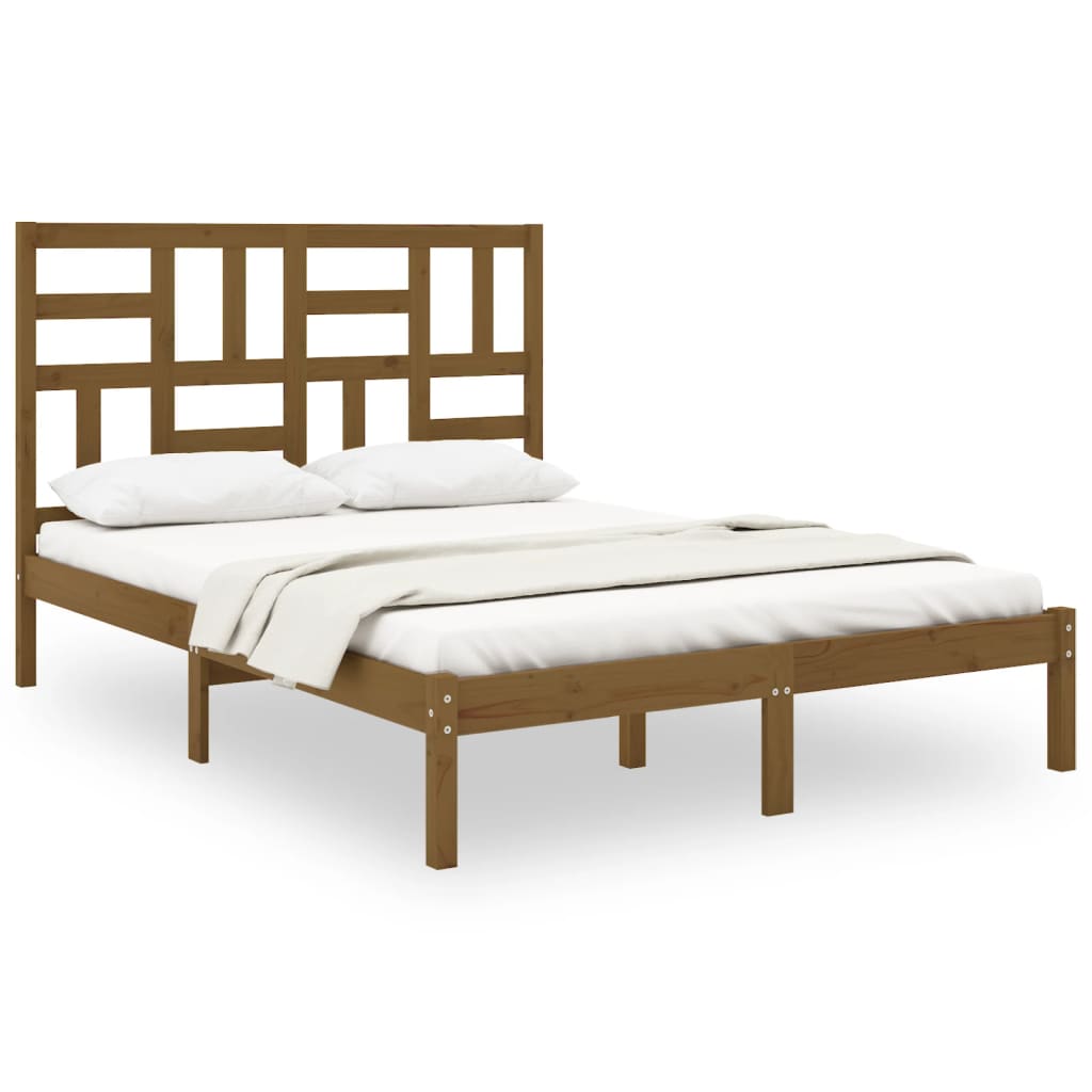 Berkfield Bed Frame Honey Brown Solid Wood 160x200 cm