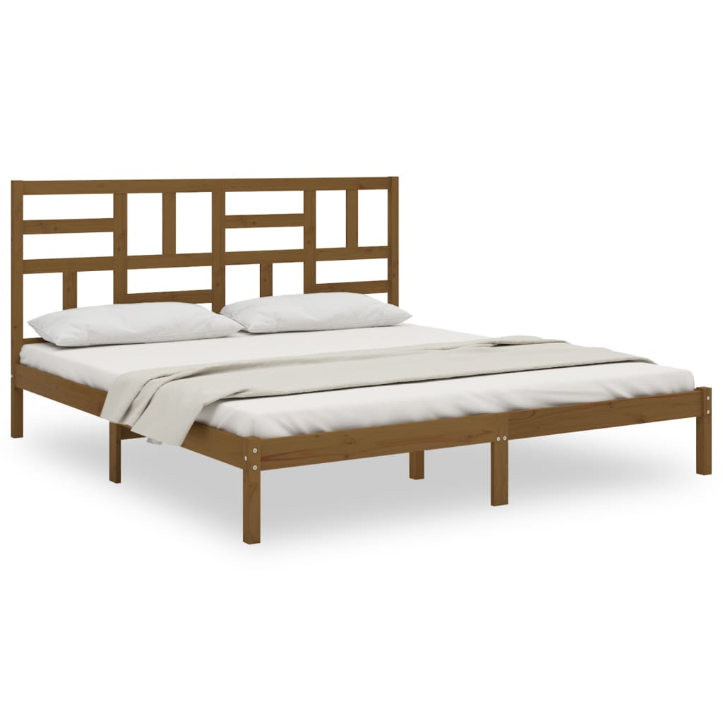 Berkfield Bed Frame Honey Brown Solid Wood 180x200 cm Super King Size