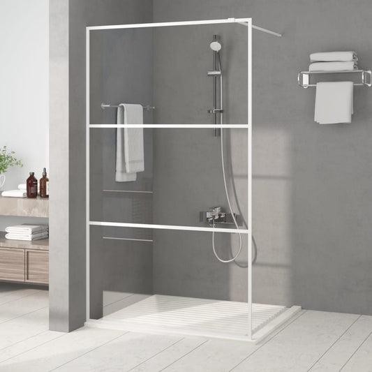 Berkfield Walk-in Shower Wall White 115x195 cm Clear ESG Glass