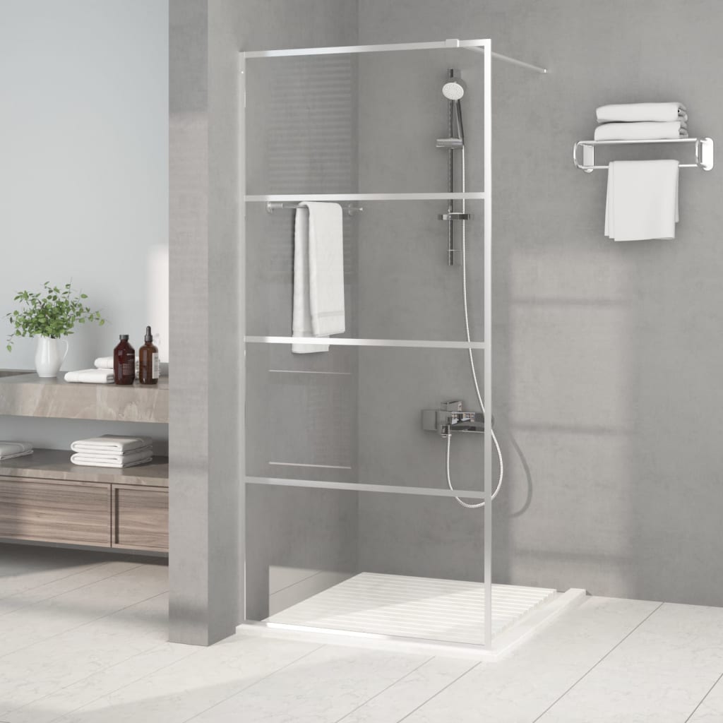 Berkfield Walk-in Shower Wall Silver 90x195 cm Clear ESG Glass