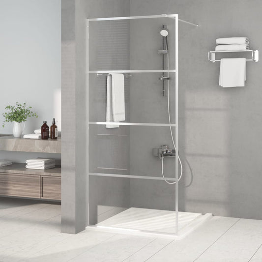 Berkfield Walk-in Shower Wall Silver 90x195 cm Clear ESG Glass