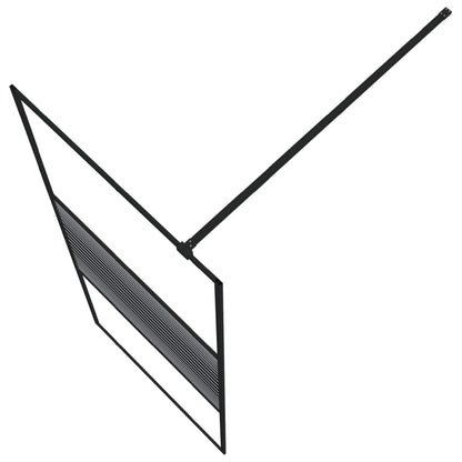 Berkfield Walk-in Shower Wall Black 80x195 cm Clear ESG Glass