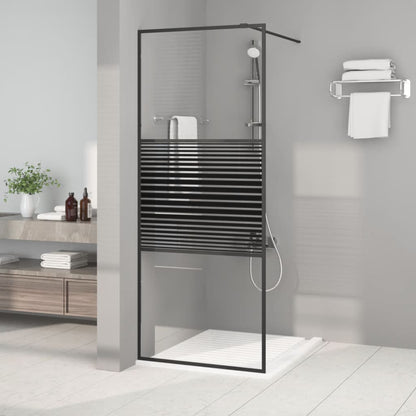 Berkfield Walk-in Shower Wall Black 80x195 cm Clear ESG Glass