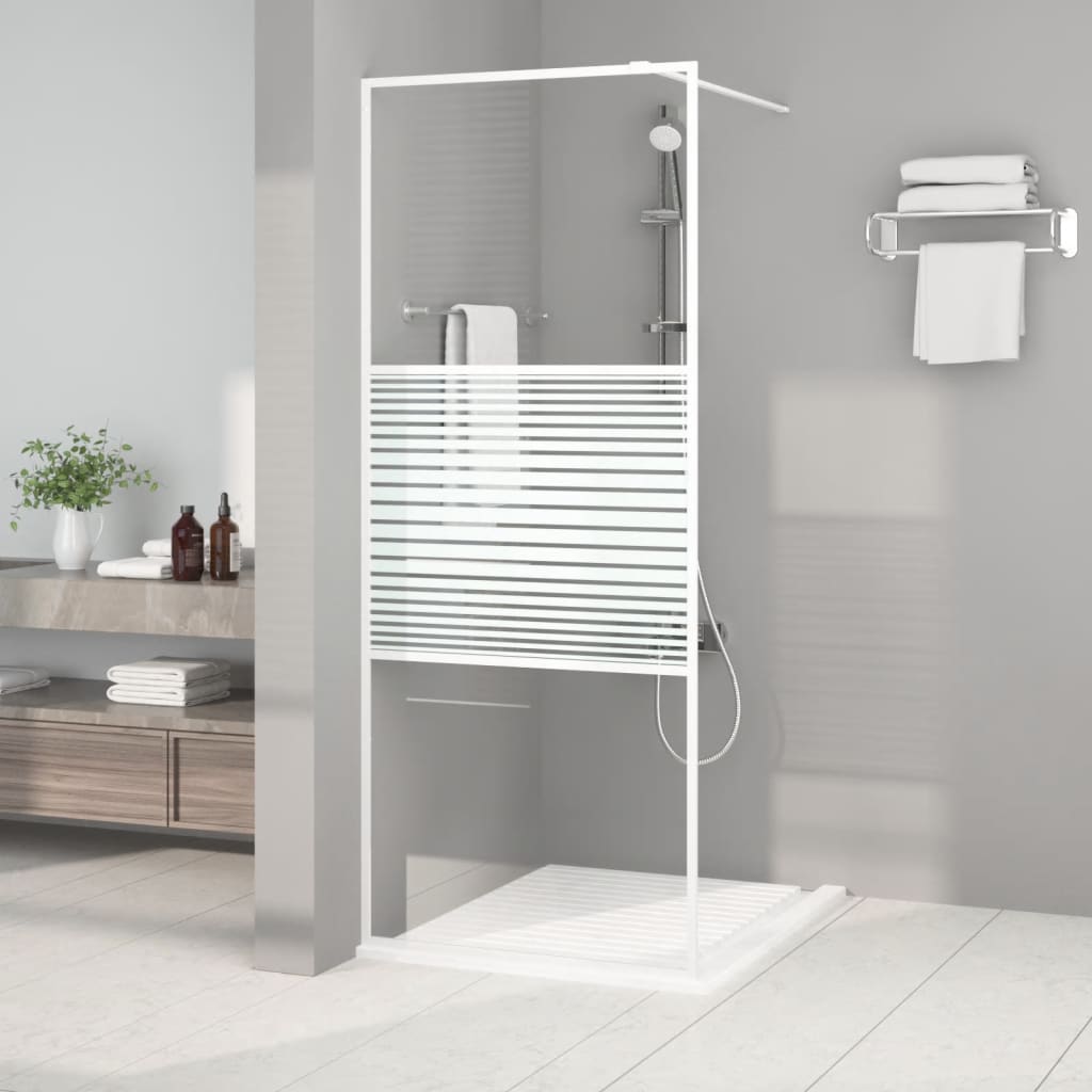 Berkfield Walk-in Shower Wall White 80x195 cm Clear ESG Glass