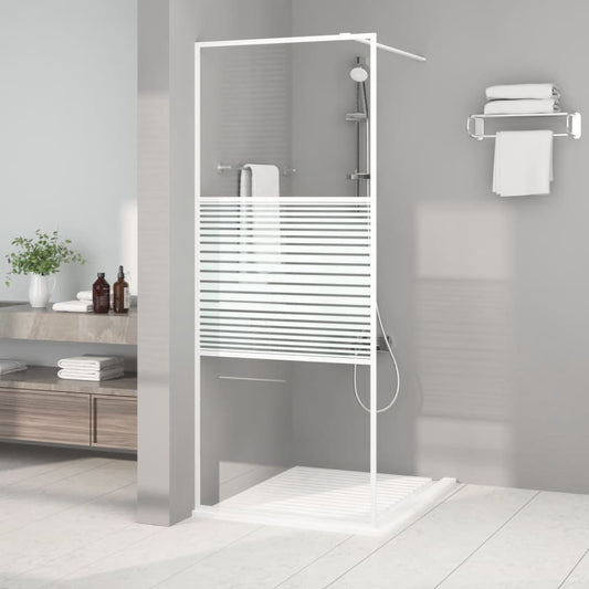 Berkfield Walk-in Shower Wall White 80x195 cm Clear ESG Glass