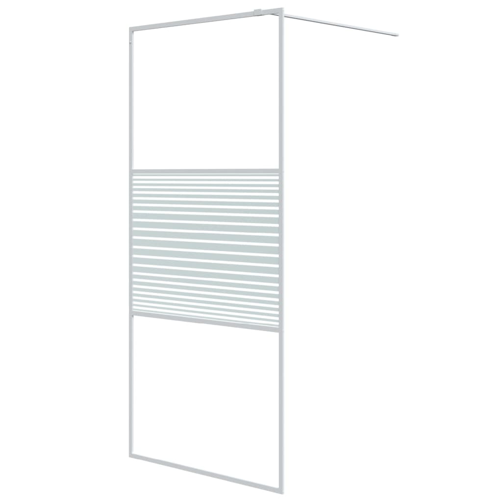 Berkfield Walk-in Shower Wall White 90x195 cm Clear ESG Glass