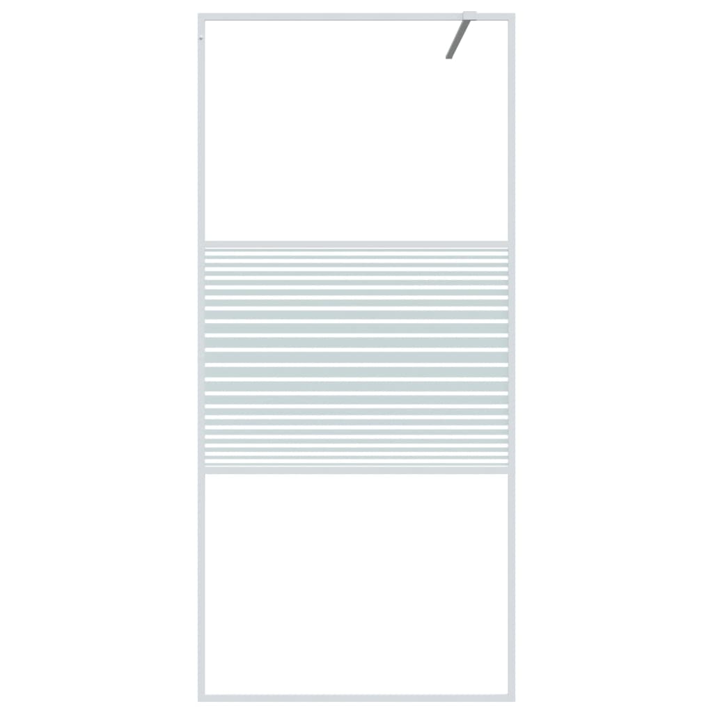 Berkfield Walk-in Shower Wall White 90x195 cm Clear ESG Glass