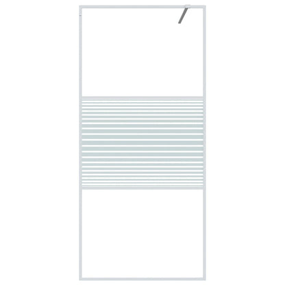 Berkfield Walk-in Shower Wall White 90x195 cm Clear ESG Glass