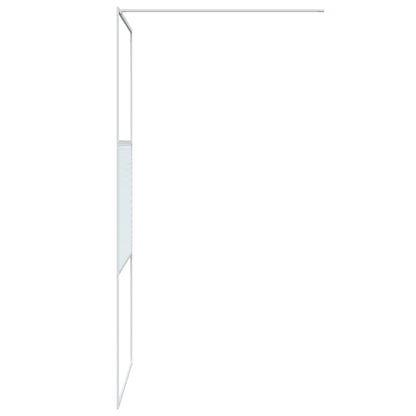 Berkfield Walk-in Shower Wall White 90x195 cm Clear ESG Glass