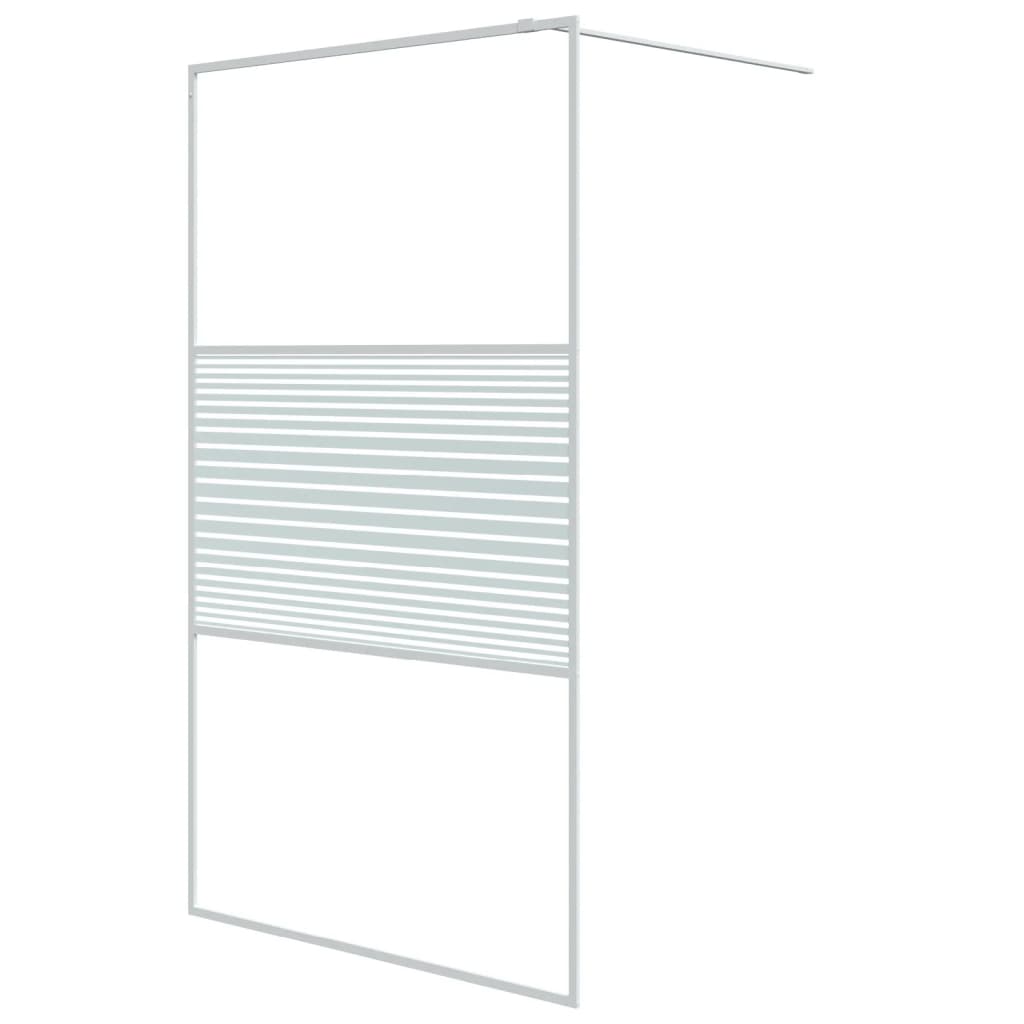Berkfield Walk-in Shower Wall White 115x195 cm Clear ESG Glass