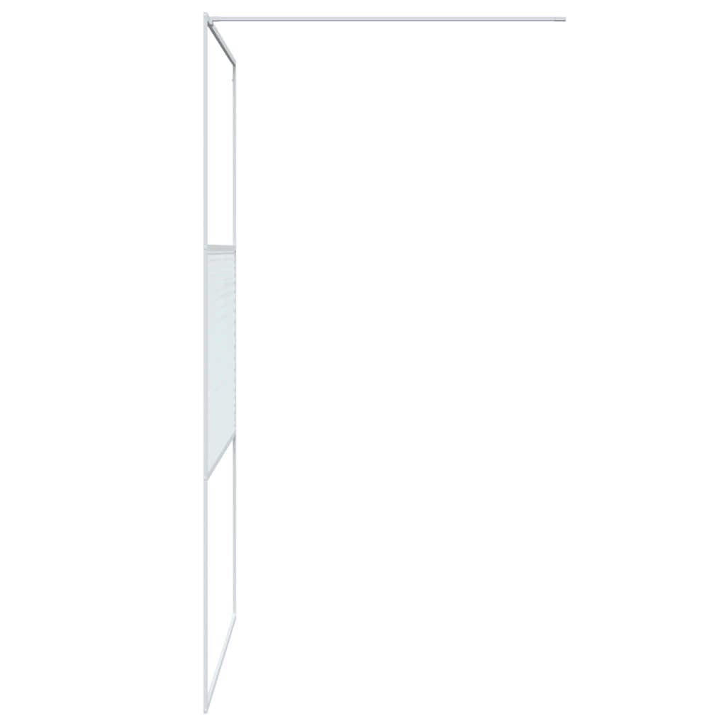 Berkfield Walk-in Shower Wall White 115x195 cm Clear ESG Glass