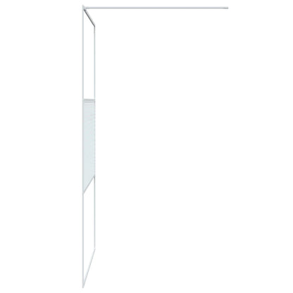 Berkfield Walk-in Shower Wall White 115x195 cm Clear ESG Glass