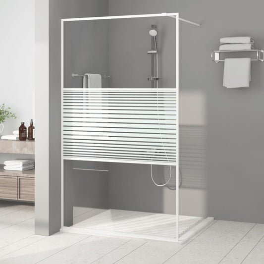 Berkfield Walk-in Shower Wall White 115x195 cm Clear ESG Glass
