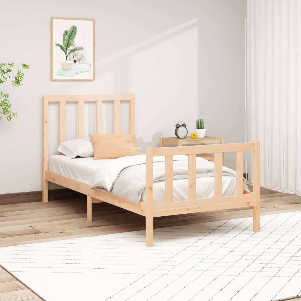 Berkfield Bed Frame Solid Wood Pine 90x200 cm