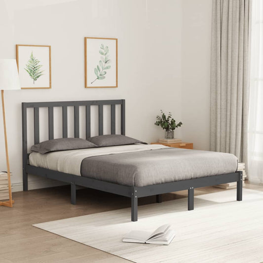Berkfield Bed Frame Grey Solid Wood 120x200 cm