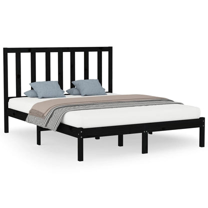 Berkfield Bed Frame Black Solid Wood 150x200 cm King Size
