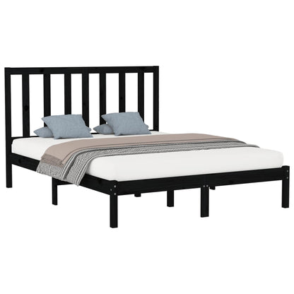 Berkfield Bed Frame Black Solid Wood 150x200 cm King Size