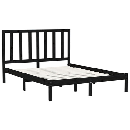 Berkfield Bed Frame Black Solid Wood 150x200 cm King Size
