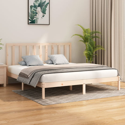 Berkfield Bed Frame Solid Wood 180x200 cm Super King Size