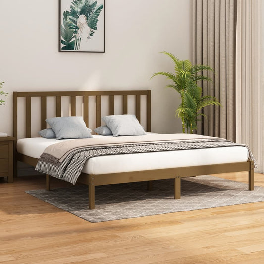 Berkfield Bed Frame Honey Brown Solid Wood 180x200 cm Super King Size