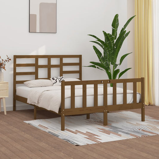 Berkfield Bed Frame Honey Brown Solid Wood Pine 140x200 cm