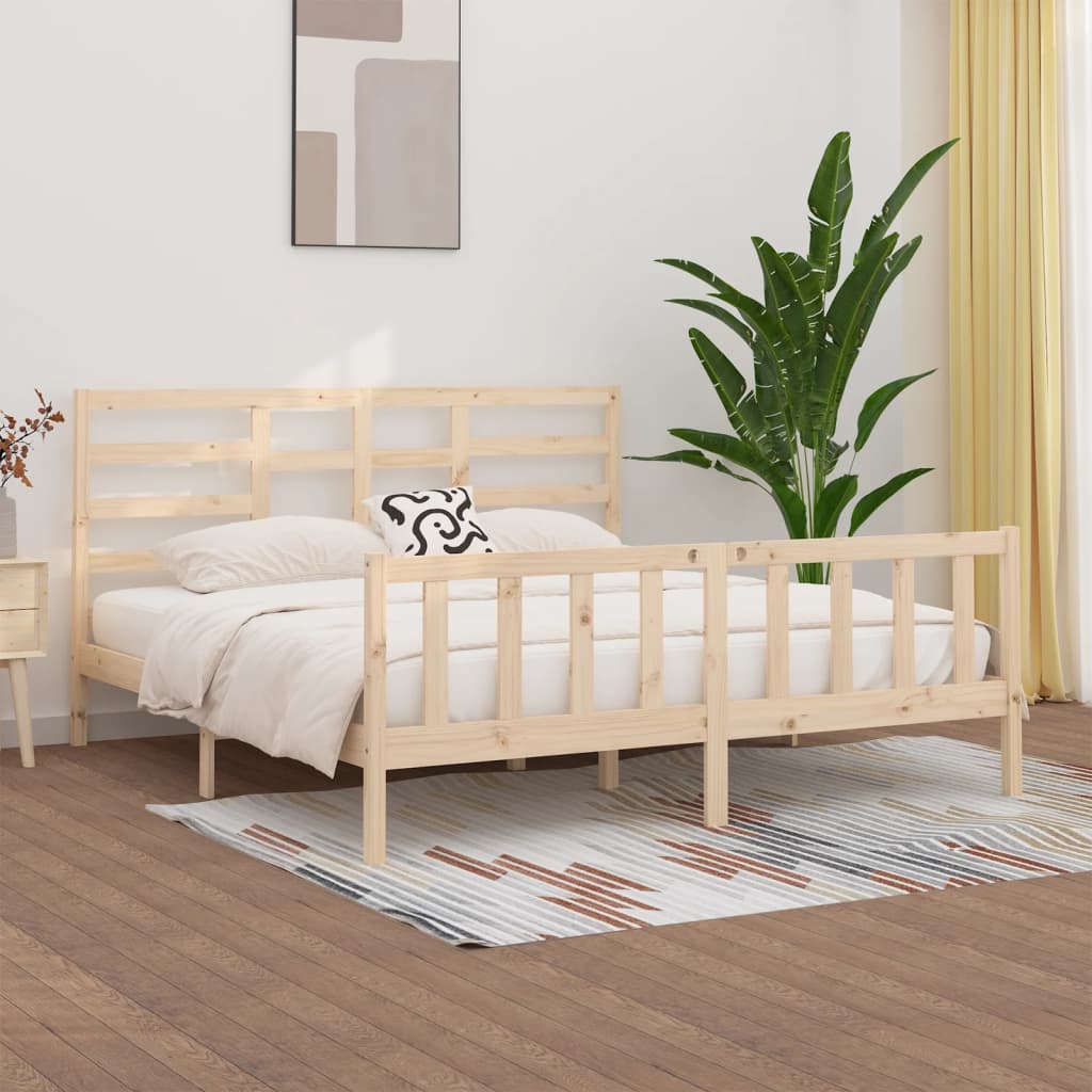 Berkfield Bed Frame Solid Wood 180x200 cm Super King Size