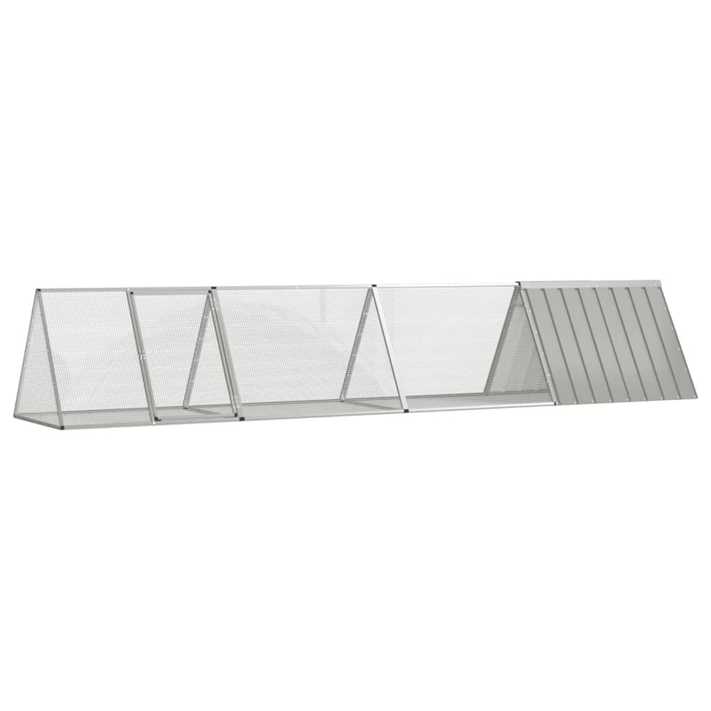 Berkfield Rabbit Cage Grey 403.5x80.5x71 cm Galvanised Steel