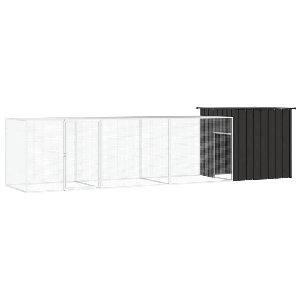 Berkfield Chicken Cage Anthracite 400x91x100 cm Galvanised Steel