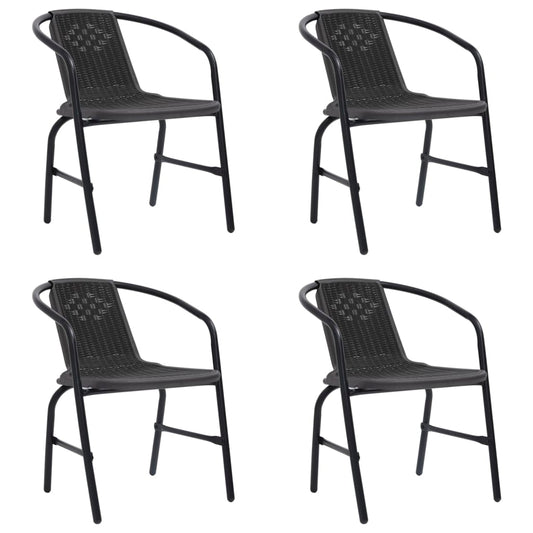 Berkfield Garden Chairs 4 pcs Plastic Rattan and Steel 110 kg