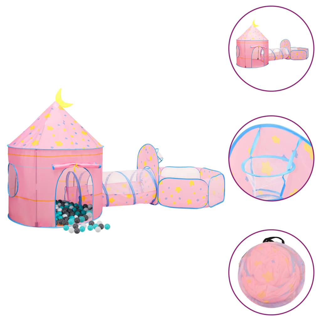 Berkfield Children Play Tent with 250 Balls Pink 301x120x128 cm