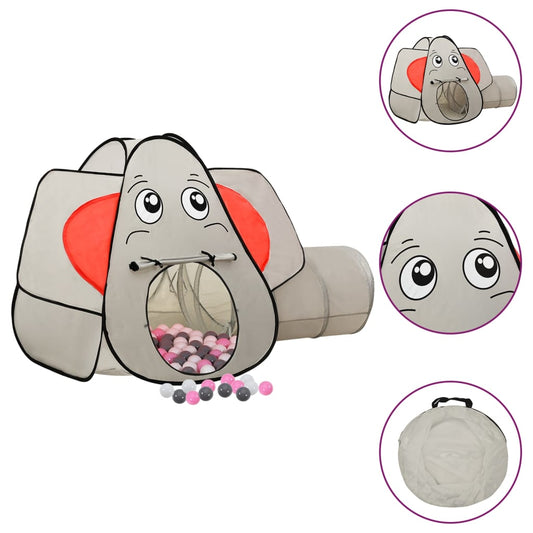 Berkfield Elephant Children Play Tent with 250 Balls Grey 174x86x101 cm