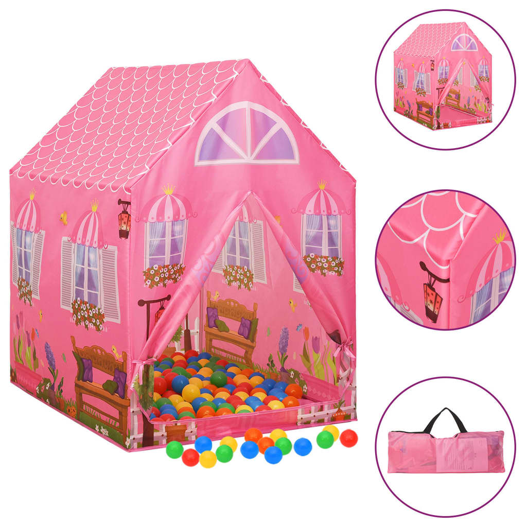 Berkfield Children Play Tent with 250 Balls Pink 69x94x104 cm