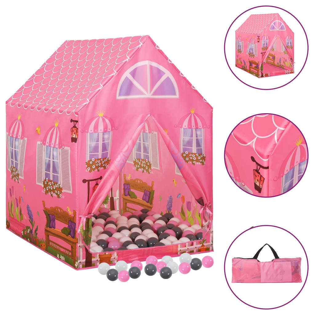 Berkfield Children Play Tent with 250 Balls Pink 69x94x104 cm