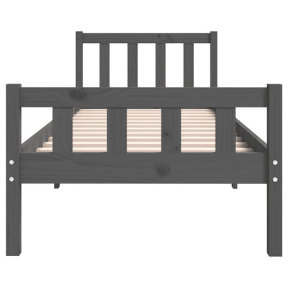 Berkfield Bed Frame Grey Solid Wood 90x190 cm Single