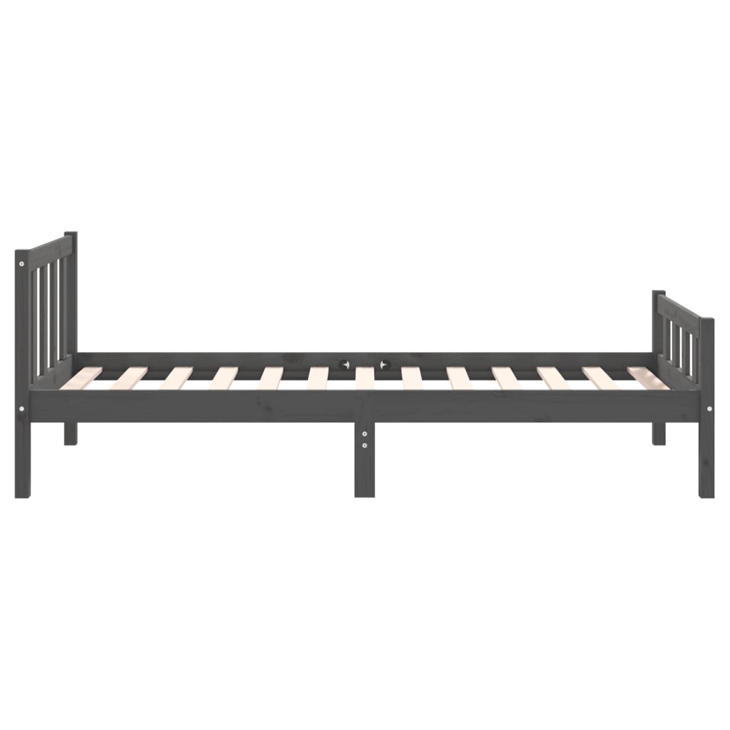 Berkfield Bed Frame Grey Solid Wood 90x190 cm Single
