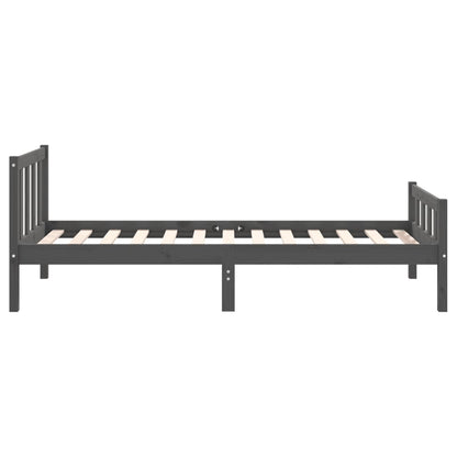 Berkfield Bed Frame Grey Solid Wood 90x190 cm Single