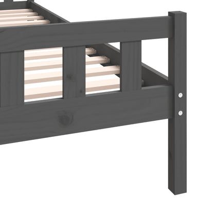 Berkfield Bed Frame Grey Solid Wood 90x190 cm Single